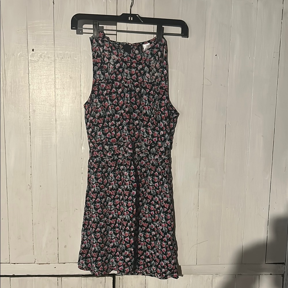 Black Floral Sleeveless Dress